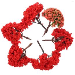 Fleurs décoratives 1 paquet de 6 pièces Simulation arbre plante ornement Miniature Mini ornement Pots succulents décor bricolage paysage (mélange