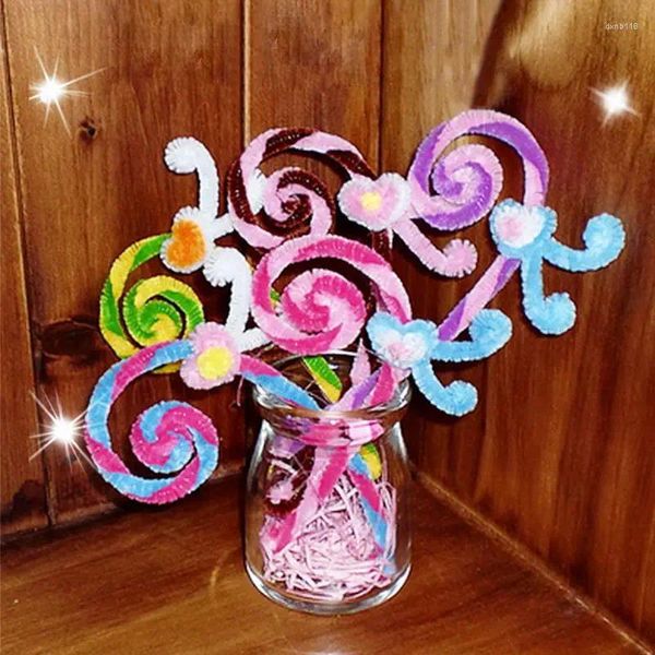 Flores decorativas, 1 paquete de palitos de felpa, juguetes educativos, materiales de bricolaje para niños, juguete para regalo artístico Hecho A Mano Shilly-stick para tus hijos