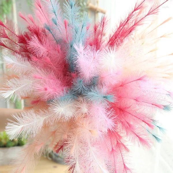 Fleurs décoratives 1 pc plante artificielle de la segment de soie colorée de soie setaria belle fête à la maison accessoires de mariage df46141