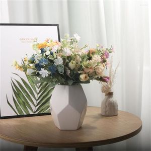 Decoratieve bloemen 1 PC Artificial Fake Flower Rose Bouquet Home Decortion Feest Kerstmis Livingroom Office Wedding Accessories