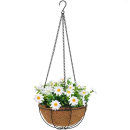 Decoratieve bloemen 1 pc kleurrijk levendig realistisch mooie mooie hangend in mand met nep