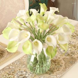 Flores decorativas! 1 PC Real Touch Artificial Wedding Calla Lily Fake Party Decoración Accesorios