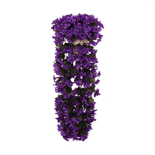 Fleurs décoratives 1 pc vivids artificiel suspension orchidée bouquet violet mur fleur glydisseria panier guirlande