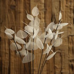 Decoratieve bloemen 1 pc's 55 cm Wit Bodhi Leaf Gedroogd huwelijksfeest Huisdecoratie Accessoires Diy Bouquet Conserved Flower Veins Branch