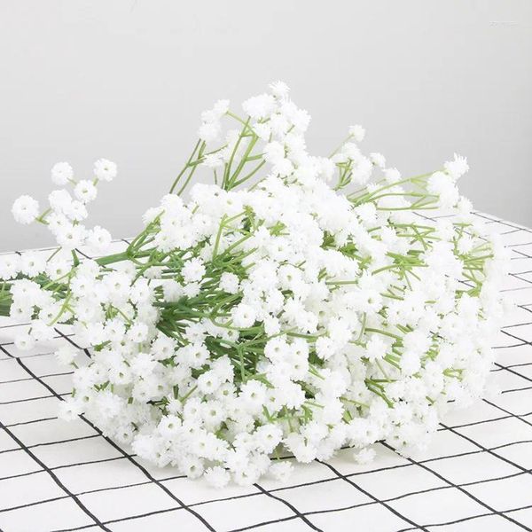 Fleurs décoratives 1 pièces 64 cm de haute qualité en plastique souple gypsophile artificielle fleur de souffle de bébé décor à la maison salle de mariage décoration de jardin