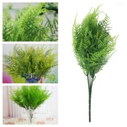 Flores decorativas 1 pcs 7 tallos planta simple asparagus artificial helecho creativo simular arbustos verdes de plástico
