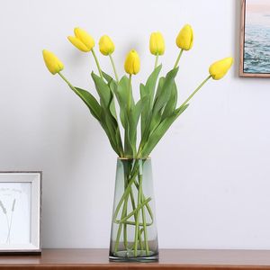 Fleurs décoratives 1 Pcs Fleur Artificielle Soie Tulipe 66 cm Haute Qualité Real Touch Plante Pour Mariage Décoration De Noël Maison Garen Décor