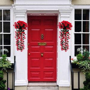 Fleurs décoratives 1 pièces vignes artificielles fleur tenture murale Faux rotin plante décor à la maison pour intérieur dans un Vase