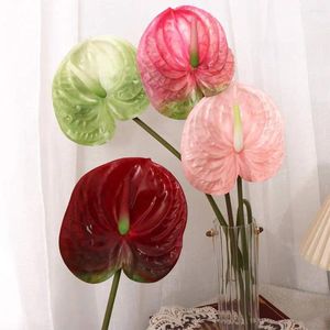 Fleurs décoratives 1 pcs beaux bricolage faux Anthurium élégant créatif faux bouquet Simple Real Touch Artificiel