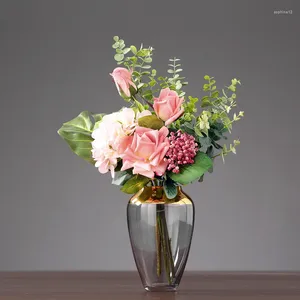 Fleurs décoratives 1 PCS fait à la main créative européen style artificiel fleur bouquet arrangement de vase décoration accessoires de maison