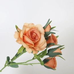Fleurs décoratives 1 pcs hydratant rose buté réel tactile artificiel décoration de maison de maison faux bouquet de main de mariée de mariage