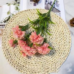 Fleurs décoratives 1 pièces romantique artistique fête Bouquet fête des mères longue tige oeillet Vintage délicate fleur artificielle