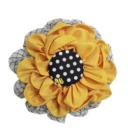 Fleurs décoratives 1 pièces Simulation abeille couronne de tournesol guirlande artificielle suspendue au-dessus de la porte de la cheminée pendentifs muraux décoration