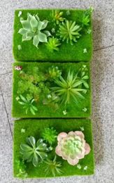 Fleurs décoratives 1 pièce 38 25 cm touffue artificielle en plastique mousse verte herbe pelouse gazon paysage décoration pour mariage bureau à domicile