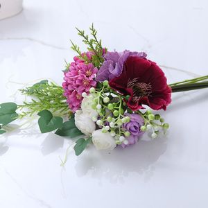 Decoratieve bloemen 1 stuk kunstmatige boeketmix en groene plantendecoratie Gypsophila Thuisvloer Fake Flower Tiny Decor