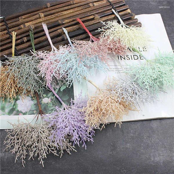 Fleurs décoratives 1 pièce de plante artificielle ferraille fausse fleur bricolage broche cadeau guirlande mariage décoration de la maison branche ornements faits à la main