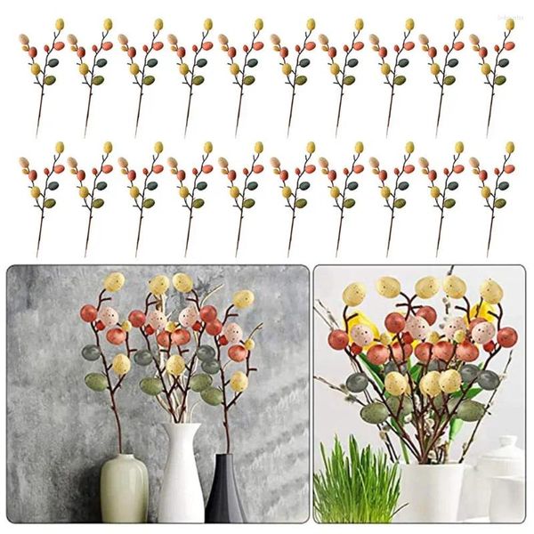 Fleurs décoratives, 1 pièce de branche de décoration d'arbre à œufs de pâques, bricolage avec ficelle, fournitures joyeuses pour fête East H9w1