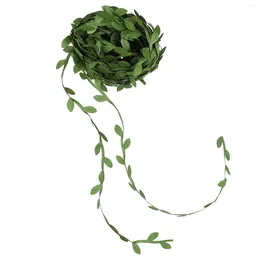 Flores decorativas 1 rollo de guirnaldas falsas vides hojas verdes cinta hoja artificial vid manualidades decoraciones (20 yardas)