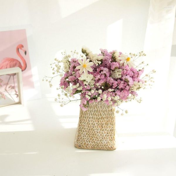 Fleurs décoratives 1 ensemble de souffle de bébé séché naturel, véritable graisse de queue de fleur sèche préservée pour la maison, accessoires de décoration de fête de mariage