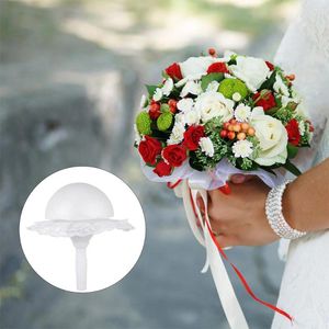 Fleurs décoratives 1 Ensemble de mariée de mariage Bouquet Handle Fleur Fleur Floral avec col en mousse