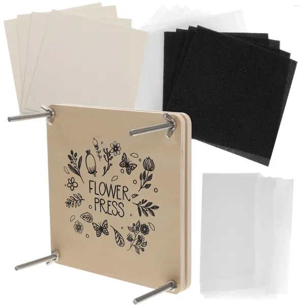 Flores decorativas 1 Juego de herramientas para hacer flores secas, prensa de plantas con revestimiento de tablero absorbente, muestra de bolsa de papel