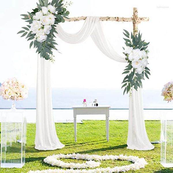 Fleurs décoratives 1 ensemble soie artificielle mariage suspendu guirlande toile de fond décoration fête Arches fausse fenêtre affichage Floral