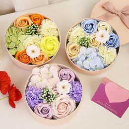 Decoratieve bloemen 1 Set Soap Bloem Elegante romantische geurige cadeau geven Valentijnsdag Rose Gift Box Pography Prop