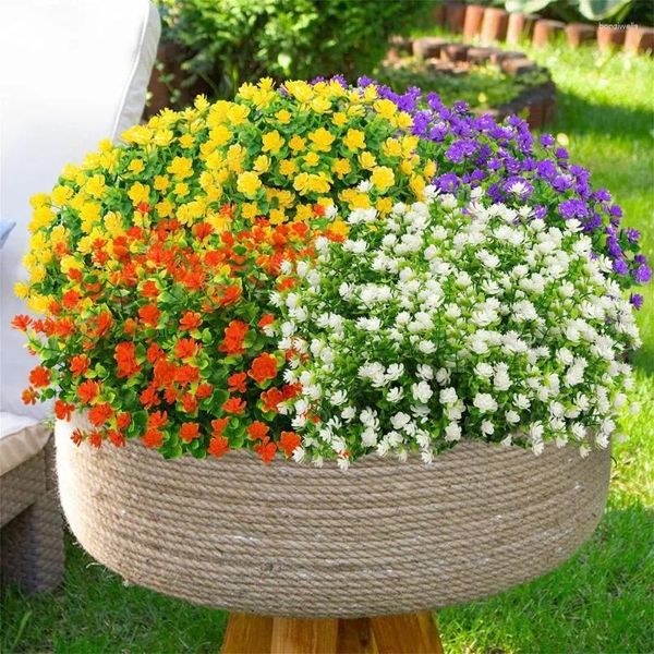 Fleurs décoratives 1 tige artificielle milan herbe en plastique flor