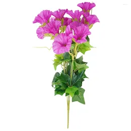 Flores decorativas 1 x Artificial Morning Glory Vine Simulación de rosa Petunia con 7 ramas Decoración del hogar Boda Rojo/Blanco/Amarillo/Purple