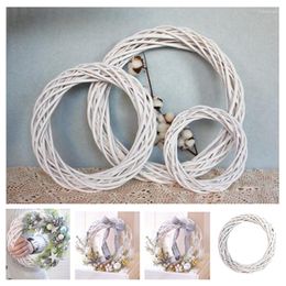 Decoratieve bloemen 10/20/20/30 cm witte slinger rieten ronde ontwerp kerstboom rattan krans ornament wijnring ring decor huisparty hangen