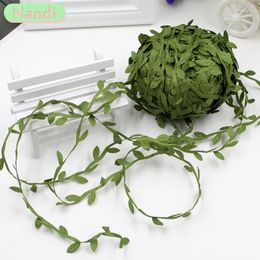 Fleurs décoratives 10-20M tissu simulé feuille de saule rotin bricolage tissé guirlande accessoires feuilles de plante de vigne verte