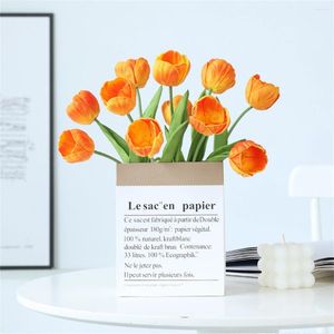 Decoratieve bloemen 10/20 stuks kunstmatige PU-tulpen kleurrijke nepboeketten thuiskamer kantoordecoraties real touch feel indoor benodigdheden