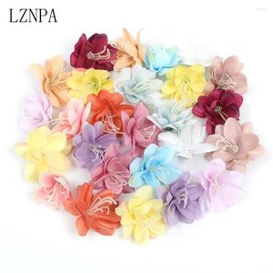 Decoratieve bloemen 10/20 stks zijde lelie kunstmatige kunst voor het afstuderen bruiloft decoratie diy bruid handige krans bloemenhoofd thuis accessoires