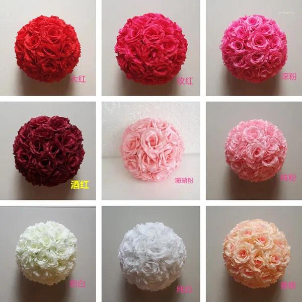 Decoratieve bloemen 10''25cm bloembal bruiloftsdecoratie zijde kussen pomander rozenballen boeket hangend feest