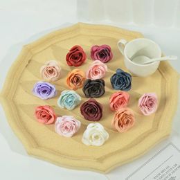 Fleurs décoratives 10 / 40pcs mini-rose têtes de fleurs artificielles pour la maison de mariage décoration de Noël bricolage accessoires Garland accessoires