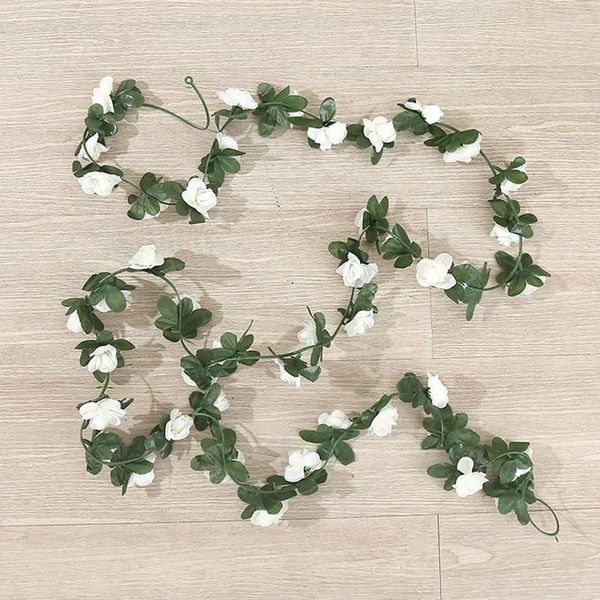 Flores decorativas 10/45 Cabeza Rose Vine de flores artificiales para boda Decoración de la sala del hogar Spring Autumn Garden Decoración falsa