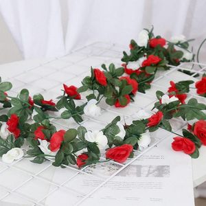 Fleurs décoratives 10/45 tête Rose vigne plante artificielle guirlande de soie pour noël mariage maison chambre anniversaire décoration