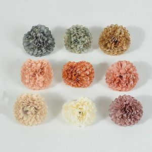 Decoratieve Bloemen 10/50 Stuks Kunstzijde Ball Chrysanthemum Hoofden Voor DIY Scrapbooking Bruiloft Woondecoratie Accessoires Nep