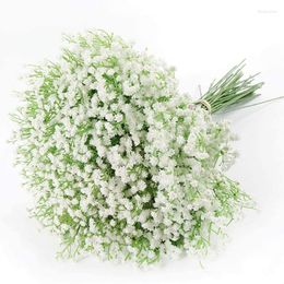 Fleurs décoratives 10 Bouquets Blanc Gypsophile Jungle Tropicale Artificielle Bébé Souffle Pour La Fête De Mariage Fournitures Décor À La Maison Vase Disposition