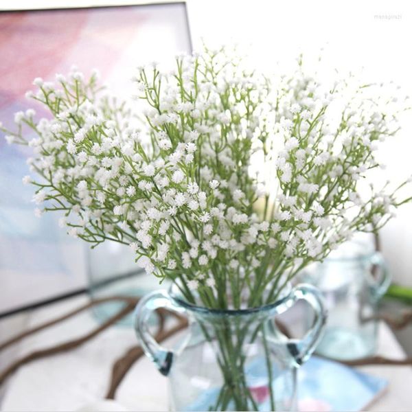 Fleurs décoratives 10 branches explosion fleur en plastique gypsophile vase de mariage artificiel pour la décoration intérieure bricolage cadeau vacances fournisseur décoration