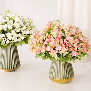 Fleurs décoratives 10 tête fleur artificielle jardin tulipe mélangée avec hortensia décoration famille fête de mariage faux