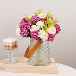 Fleurs décoratives 10-tampes Hortensia Simulate Flower Fake Silk Ball Chrysanthemum Onion Bunch Decoration Home Wedding Decoration