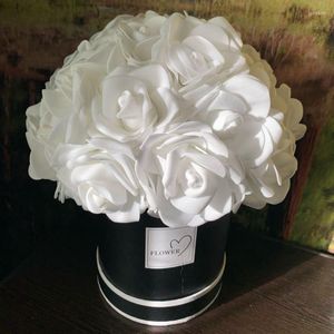 Decoratieve Bloemen 10 Hoofden 8CM Kleurrijke Kunstmatige PE Foam Rose Bruid Boeket Thuis Bruiloft Decor Scrapbooking DIY Benodigdheden