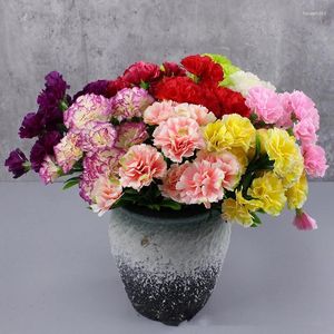 Decoratieve bloemen 10 hoofden kunstmatige anjer huisdecoratie multi color schoonheid zijden nepbloem speciaal voor bruiloft en festival