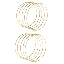 Decoratieve bloemen 10 pack 14 inch metalen bloemen hoepel krans macrame gouden ringen voor doe -het -zelf -decor