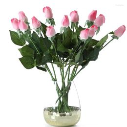 Fleurs décoratives 10-Pack artificielle vraie touche Rose hydratant bourgeon faux décor à la maison fête de mariage événement fleur Arrangement Bouquet