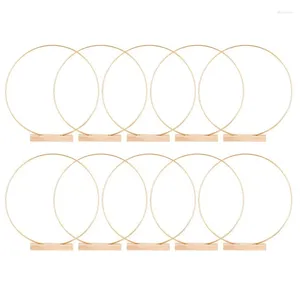 Fleurs décoratives 10 pack Poix maîtresse de table décorations de cerceaux floraux en métal pouce avec porte-lieux pour décoration de mariage bricolage