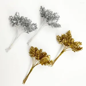Fleurs décoratives 10 paquet en or et argent en pin arabe