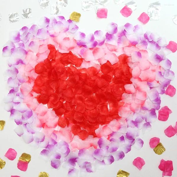 Fleurs décoratives 10 packs Petales de rose artificielles Red Purple Faux Pétal pour la proposition de mariage Décoration de la fête de la Saint-Valentin Supplies