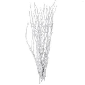 Fleurs décoratives 10 pièces 50 Cm brindilles séchées branches pour Vase artisanat en bois décoration plantes d'intérieur remplissage d'arbre centres de table Vases blancs